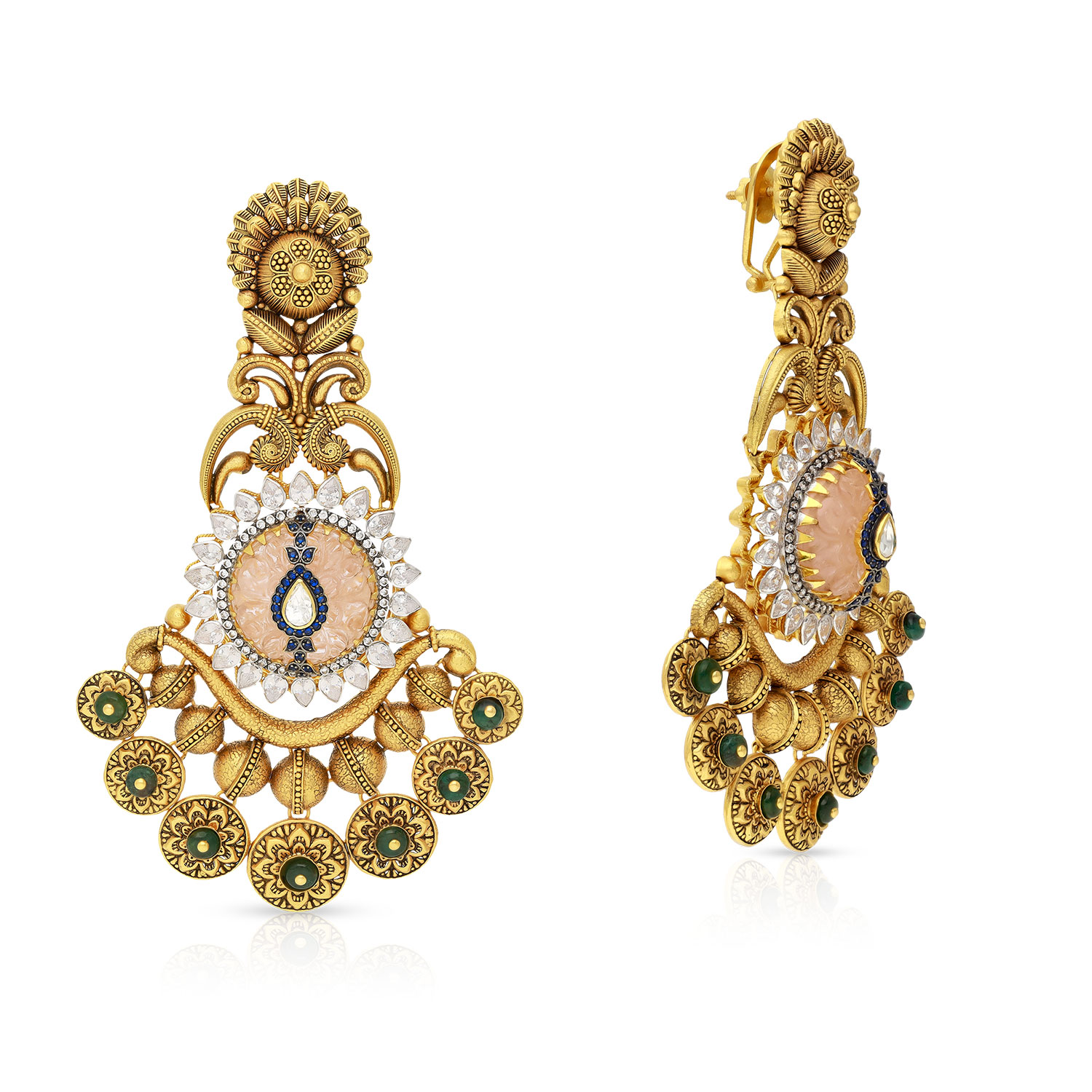 Gold Chandelier Necklace Earrings