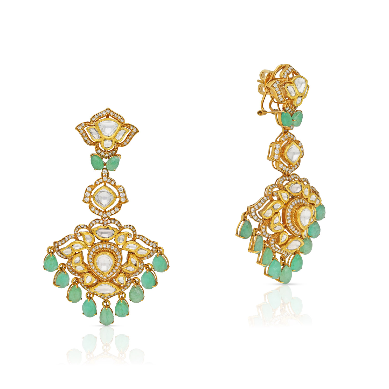 Gold Chandelier Necklace Earrings