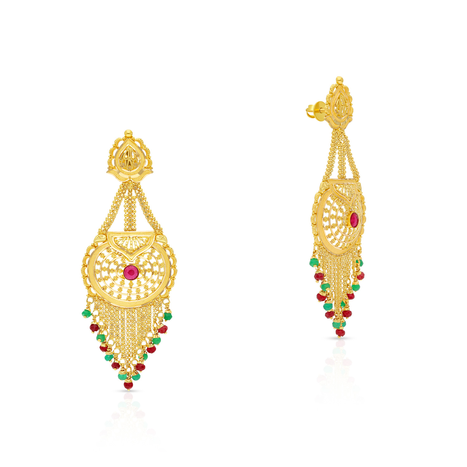 Gold Chandelier Necklace Earrings