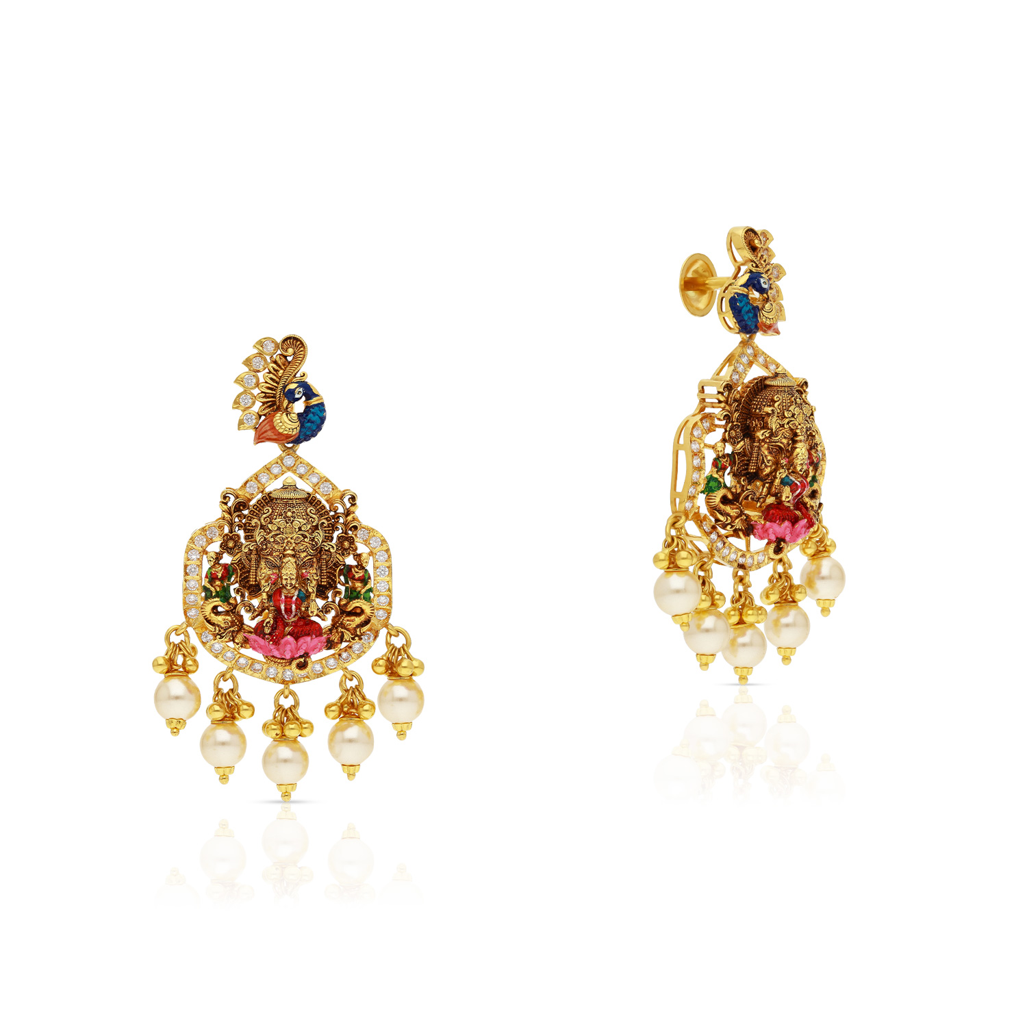 Gold Chandelier Necklace Earrings