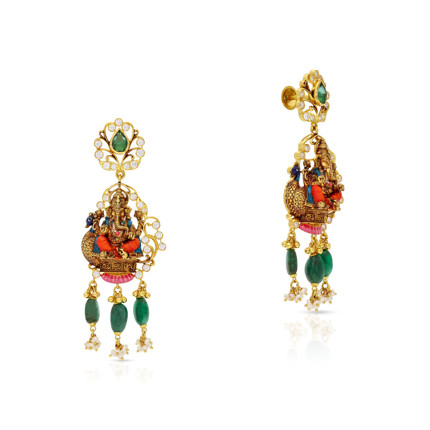 Gold Chandelier Necklace Earrings