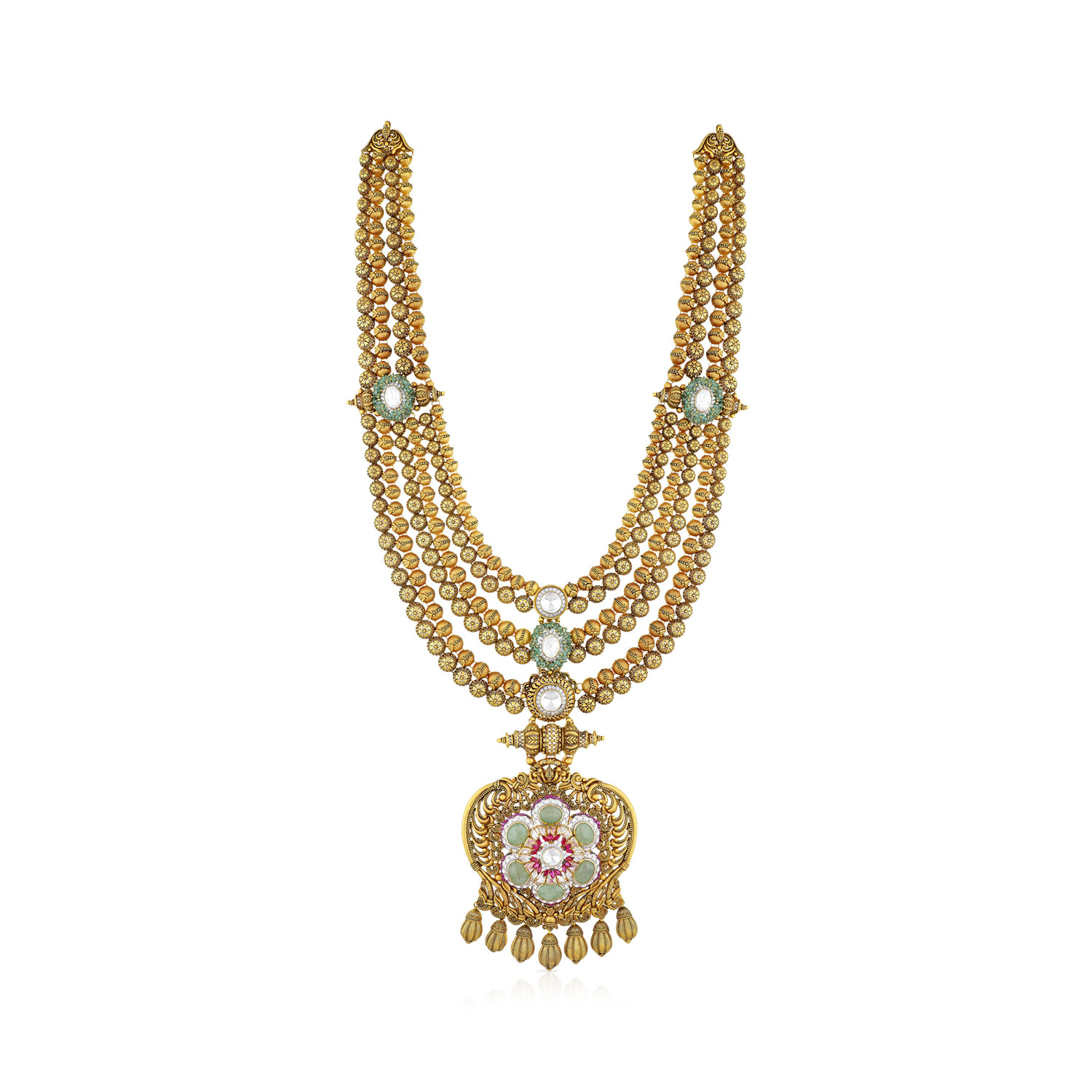 Gold Long Layer Pendant Necklace