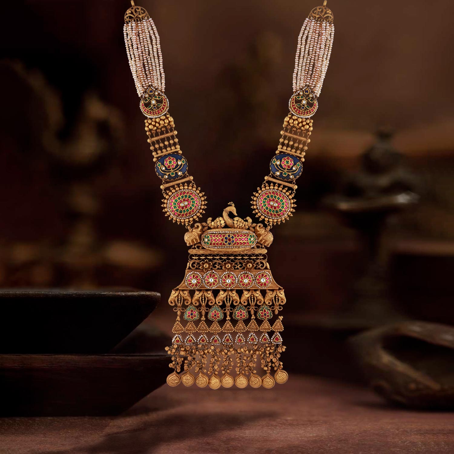 Gold Long V Pendant Necklace