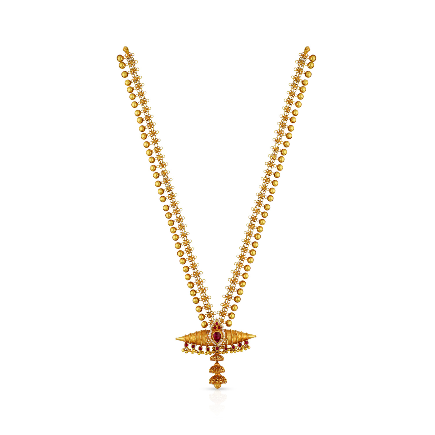 Gold Long V Pendant Necklace